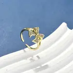 Brass Micro Pave Cubic Zirconia Cuff Rings