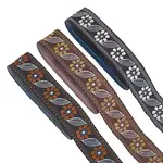 3 Rolls 3 Colors Ethnic Style Polyester Jacquard Flower & Leaf Ribbon