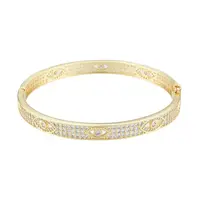 Cubic Zirconia Horse Eye Hinged Bangle