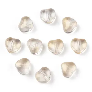 Transparent Spray Painted Glass Beads