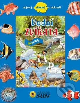 Vodní zvířata 8x puzzle (Objevuj, skládej a obkresli)
