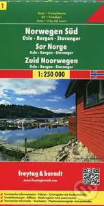 Norvegen Süd 1:250 000 (Oslo, Bergen, Stavanger - Platná do r. 2019)