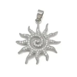 Brass Micro Pave Cubic Zirconia Pendants