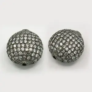 Brass Cubic Zirconia Beads