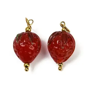 304 Stainless Steel with Handmade Lampwork Pendants