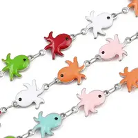 304 Stainless Steel Enamel Octopus Link Chains