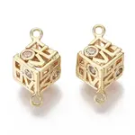 Brass Micro Pave Cubic Zirconia Links Connectors