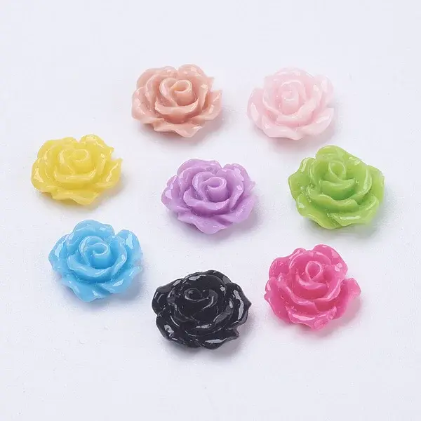 Mixed Opaque Resin Flower Cabochons