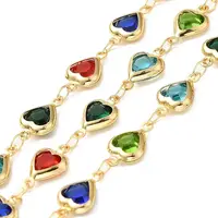 Heart Handmade Brass Glass Link Chains