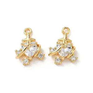 Brass Micro Pave Cubic Zirconia Pendants