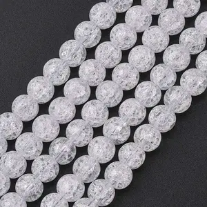 Synthetic Crackle Quartz Beads Strands
