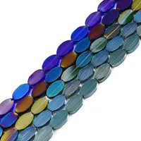 Painted Transparent Glass Beads Strands