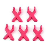 Rack Plating Spray Painted Alloy 2-Loop Link Pendants