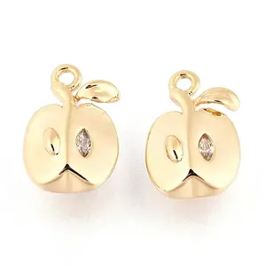 Brass Micro Pave Clear Cubic Zirconia Pendants