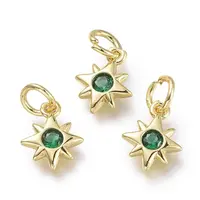 Brass Micro Pave Cubic Zirconia Pendants