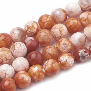 Dyed Natural Crackle Agate Beads Strands