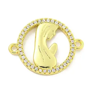 Rack Plating Brass Micro Pave Clear Cubic Zirconia Links