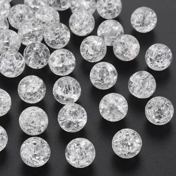 Transparent Crackle Acrylic Beads