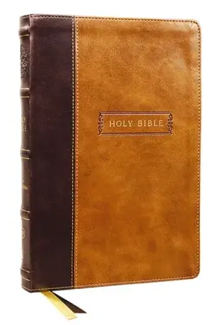KJV Holy Bible with Apocrypha and 73,000 Center-Column Cross References, Brown Leathersoft, Red Letter, Comfort Print: King James Version - Thomas Nel