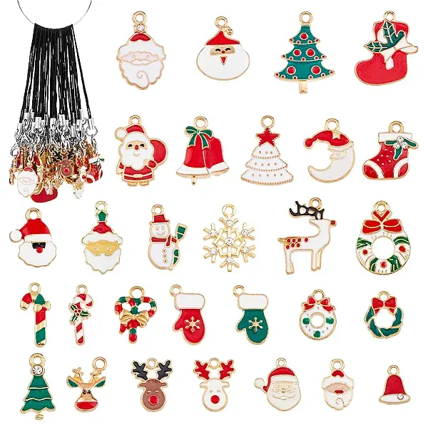 Christmas Theme Alloy Enamel Mobile Straps