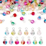 78Pcs 13 Colors Transparent Spray Painting Crackle Glass Charms