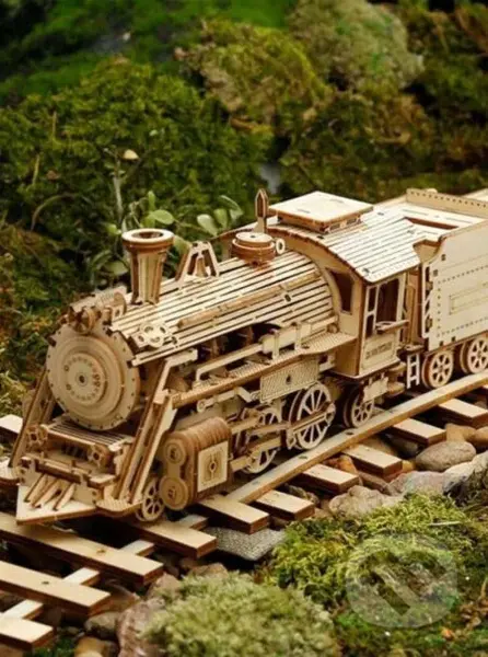 Lokomotíva (NiXiM Dřevěné 3D puzzle) - puzzle z kategorie 3D puzzle