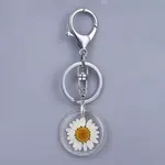 Alloy Resin Dried Flower Keychain