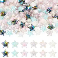 108Pcs 6 Colors UV Plating Rainbow Iridescent Transparent Acrylic Beads