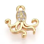 Brass Micro Pave Clear Cubic Zirconia Pendants