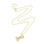 Brass Micro Pave Clear Cubic Zirconia Pendant Necklaces