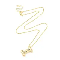 Brass Micro Pave Clear Cubic Zirconia Pendant Necklaces