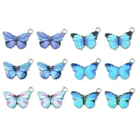 12Pcs 6 Colors Printed Alloy Pendants