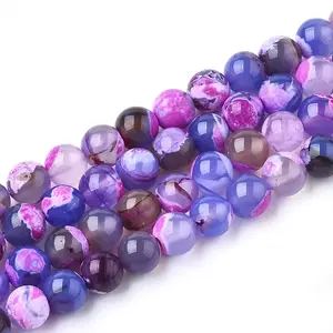 Natural Fire Crackle Agate Beads Strands