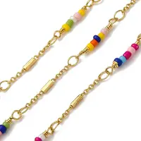 Brass Round with Column Link Chains