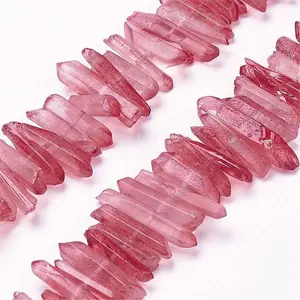 Natural Quartz Crystal Points Beads Strands