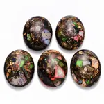 Assembled Synthetic Imperial Jasper and Bronzite  Cabochons