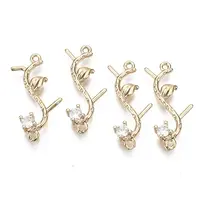 Brass Micro Pave Cubic Zirconia Links Connectors