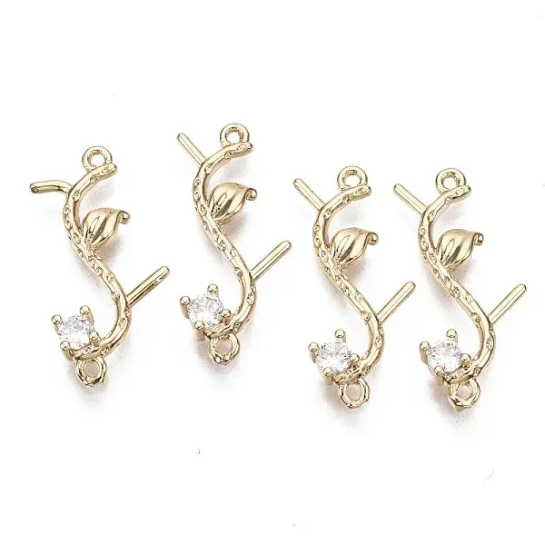 Brass Micro Pave Cubic Zirconia Links Connectors