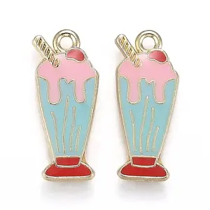 Light Gold Plated Alloy Jewelry Enamel Pendants