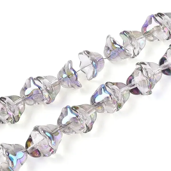 Electroplate Transparent Glass Beads Strands