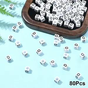 Acrylic Horizontal Hole Letter Beads