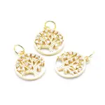 Brass Micro Pave Cubic Zirconia Charms