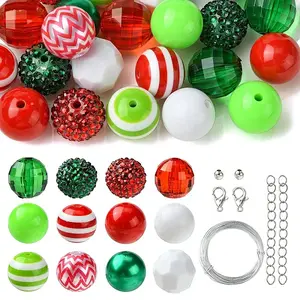 DIY Round Acrylic & Striped Resin Beads Pendants Making Kits