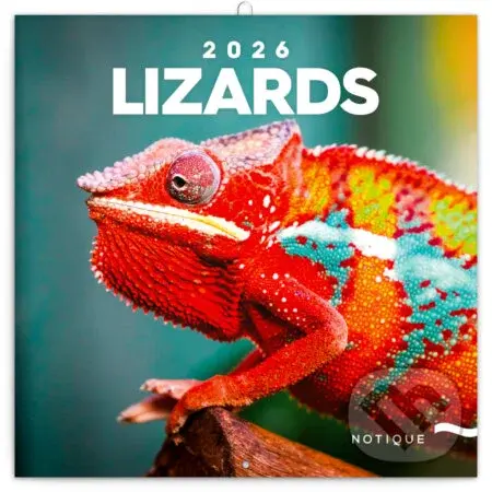 NOTIQUE Nástenný poznámkový kalendár Lizards (Jaštery) 2026