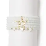6Pcs 6 Style Natural Shell & Glass Star & Round Beaded Stretch Bracelets Set for Women