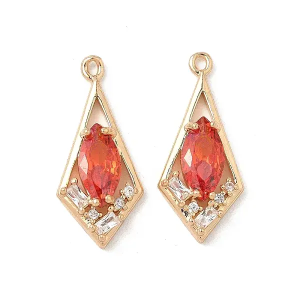 Brass Micro Pave Cubic Zirconia Pendants