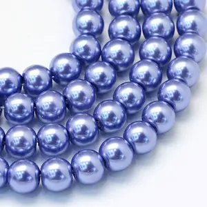 Baking Painted Glass Pearl Round Bead Strands