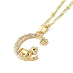 Brass Micro Pave Clear Cubic Zirconia Pendants Necklaces