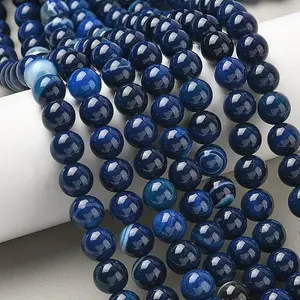 Natural Banded Agate Beads Strands