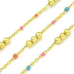 Brass Enamel Round Beaded Link Chain